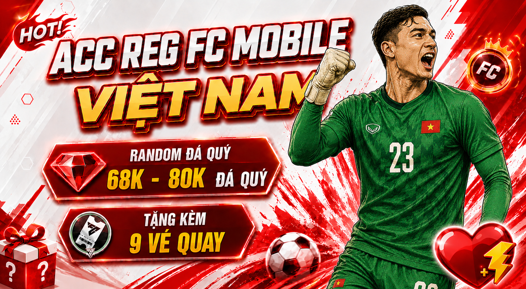 🇻🇳 Acc Reg Đá Quý Fc Mobile Vn [ 68k - 80k Đá Quý ] + [ 9 Vé ]